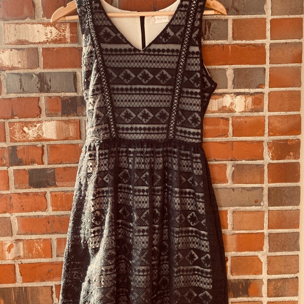 Black Dress with open lace parttern